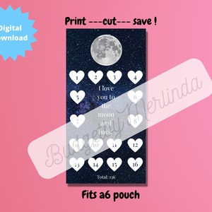 Love you moon saving challenge* 16 weeks saving challenge* 16 Wechen* 16 weeks saving game