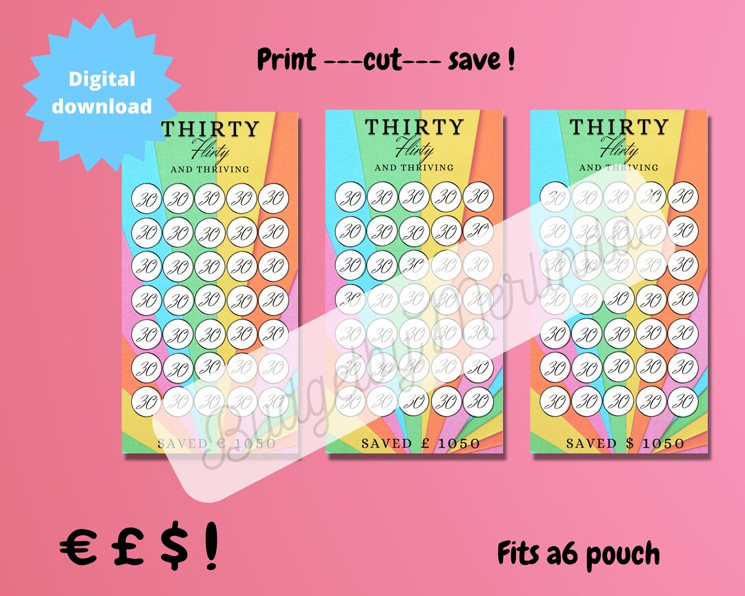 30 Saving Challenge*thirty Flirty Thriving* 30 Jahre Sparziele * 30 ...