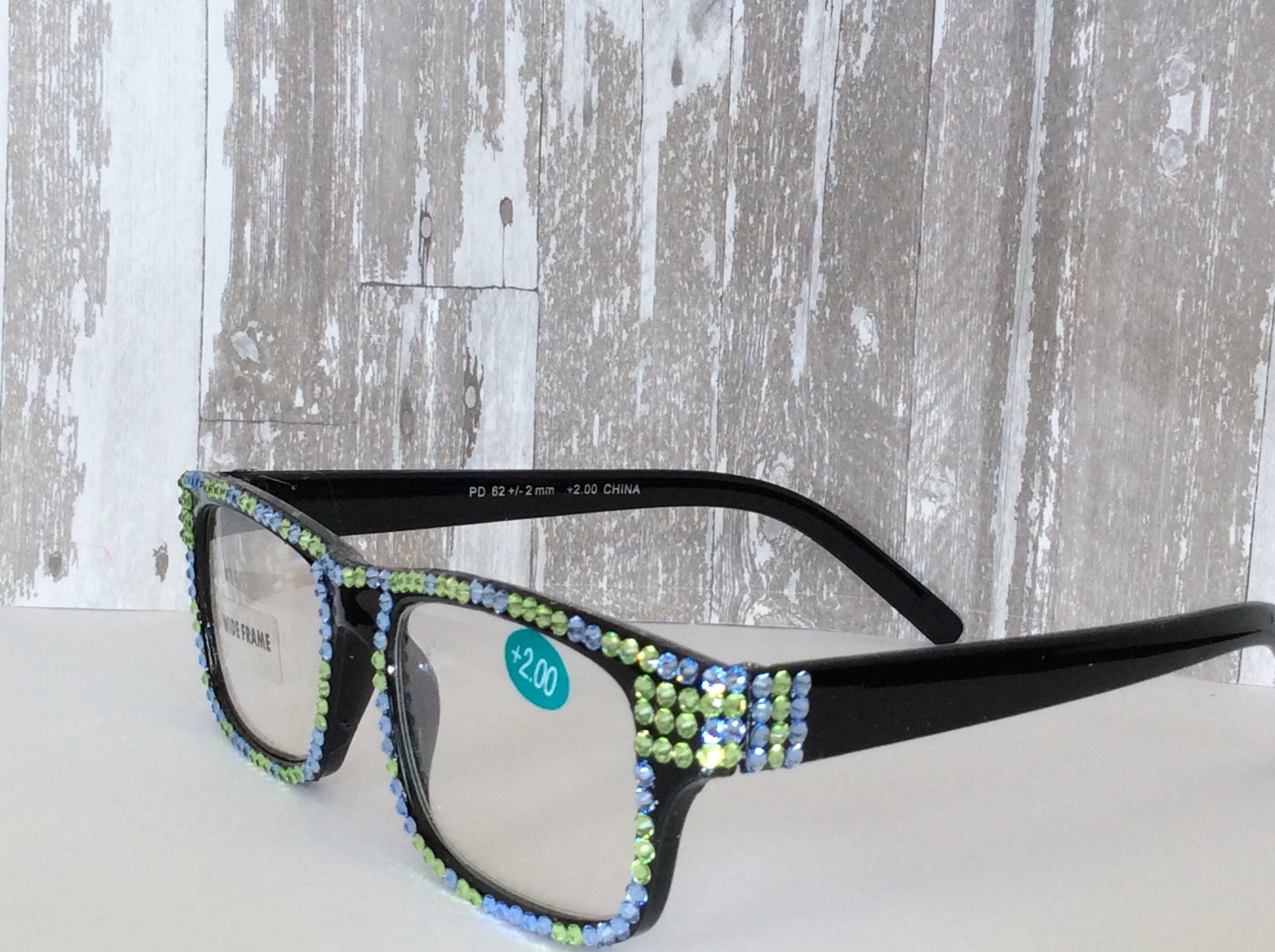 Swarovski Crystal Reading Glasses wide Frame Etsy