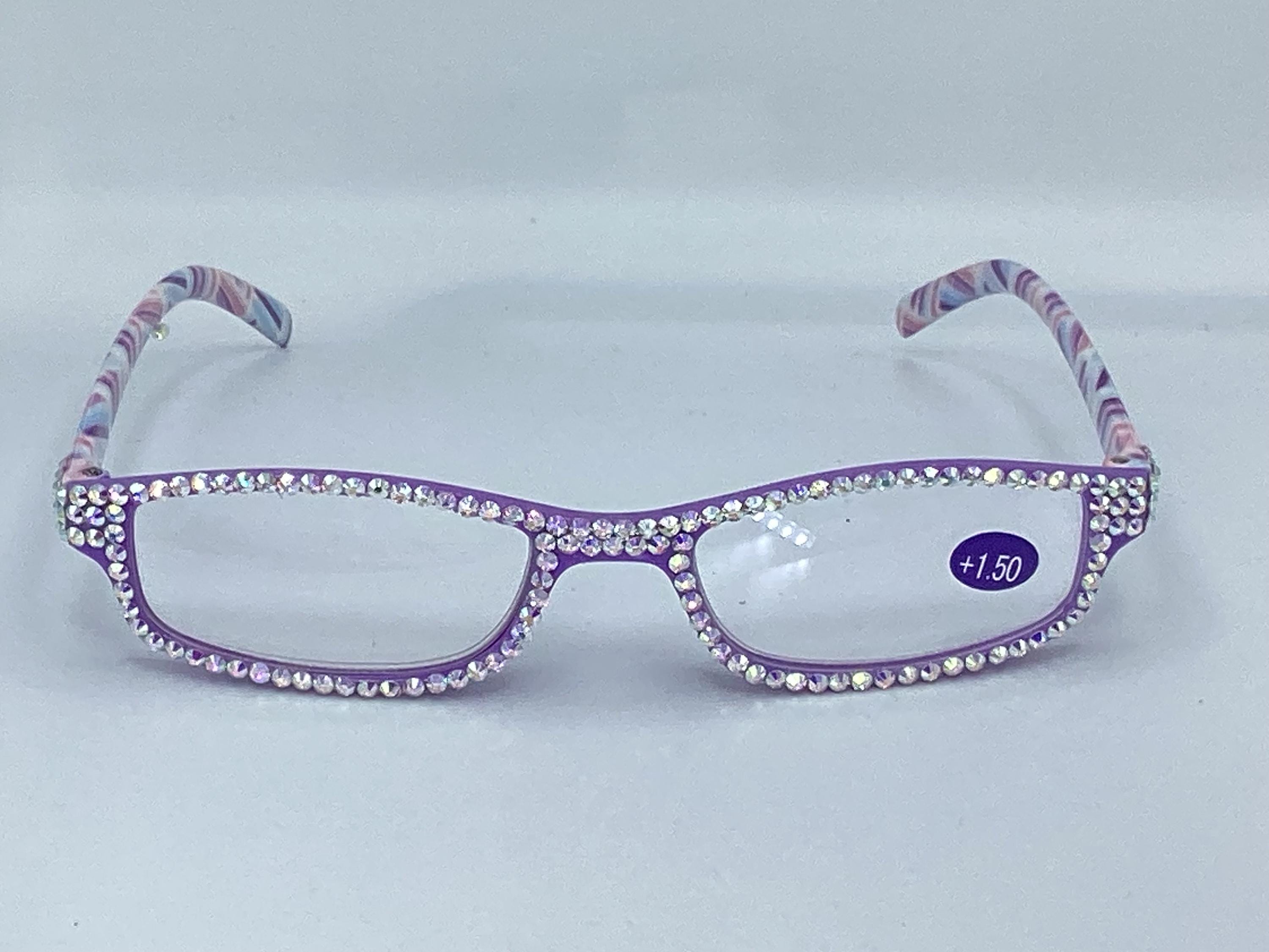 Purple Gradient Swarovski Crystal Enhanced Readers Reading Glasses BRAND NEW Ariel Reading Glasses - Divalicious Eyewear main image 3