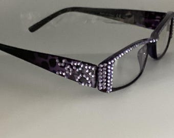 Purple European Crystal Reading Glasses (over 190 crystals on these glasses