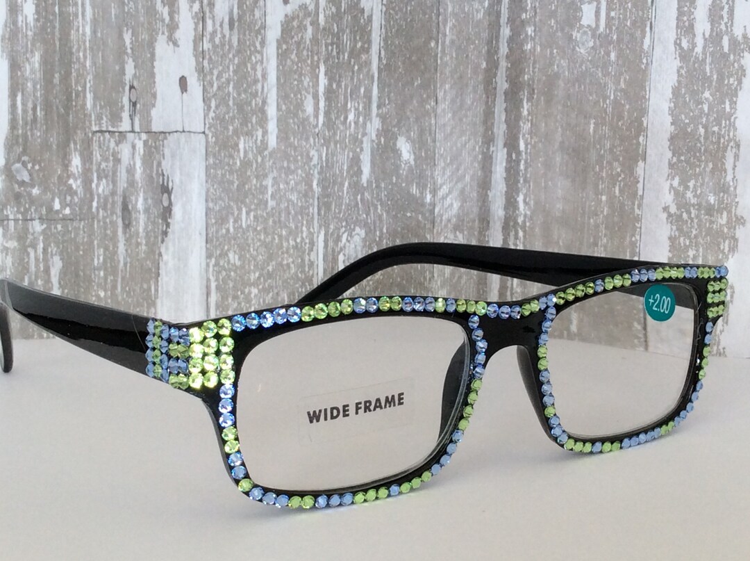 Swarovski Crystal Reading Glasses wide Frame Etsy