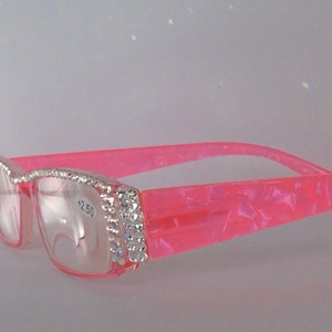Pink sassy crystal reading glasses