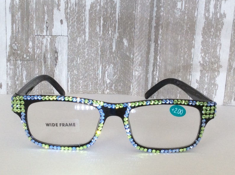 Swarovski Crystal Reading Glasses wide Frame Etsy