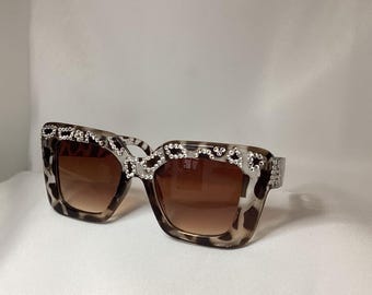 Rhinestone Animal Print Sunglasses
