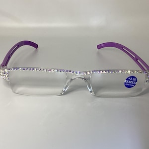 Purple Rhinestone Reading Glasses - Etsy display picture 1