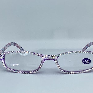 Purple Rhinestone Reading Glasses - Etsy
