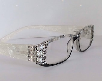 Black and white  rhinestone crystal readers