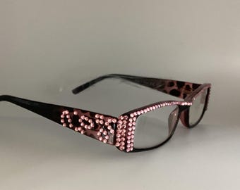 Pink  Animal Print Reading glasses