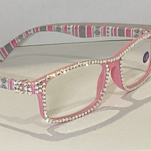 Pink  swarovski reading glasses