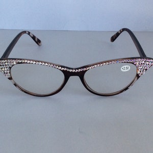 Cat Eye Rhinestone  Crystal Reading Glasses