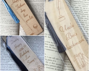 Father, Uncle, Grandad, male gift personalised engraved bookmark, personalised valentines gift