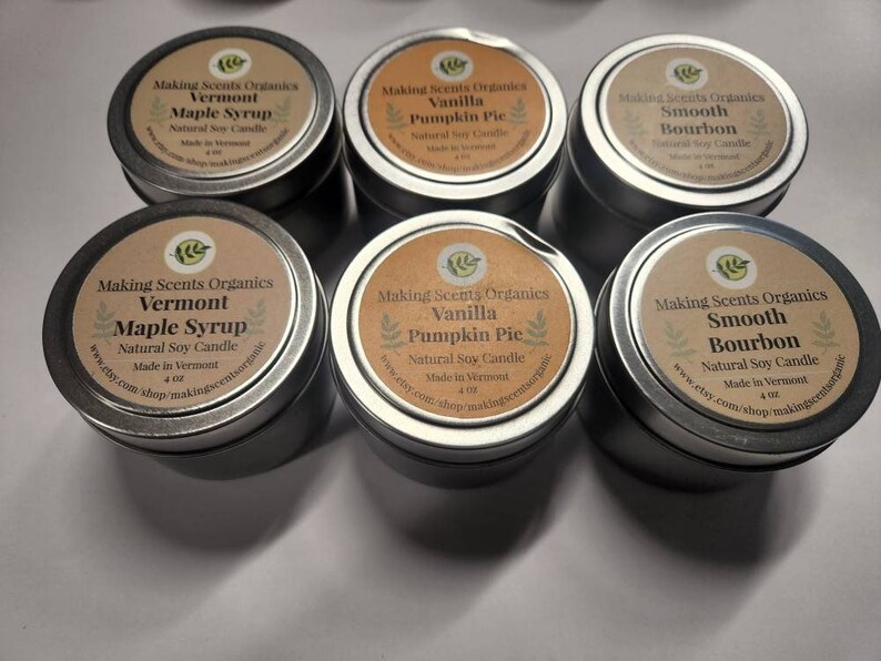 Making Scents Organics Soy Candles Made in Vermont With High Etsy
