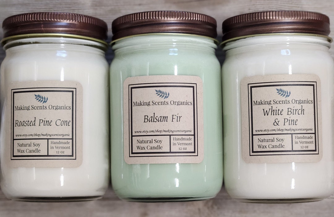 3 Pure Soy Wax Candles / Candles / Soy Candles / 12 Oz Mason Jar Candle