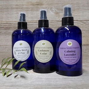 Natural Air Freshener Spray Balsam, Cinnamon, Vanilla, Pine, Apple, Lavender Making Scents Organics (Retired Style)
