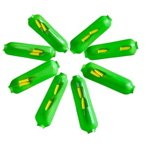 Mcm Vintage Green Plastic Corn Cob Plates / Corn Dishes with Spikes / Corn Cob Holders