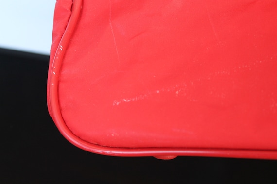 Red and white Globus vintage traveler bag / Shoul… - image 10