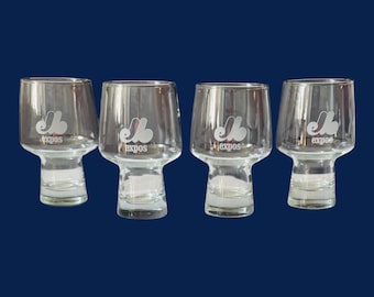 Montreal Expos vintage beer glasses / nostalgia baseball glasses / Libbey glass