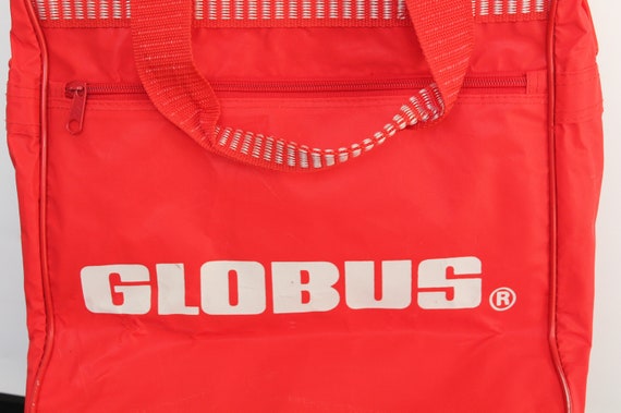 Red and white Globus vintage traveler bag / Shoul… - image 4