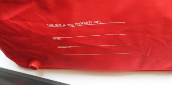 Red and white Globus vintage traveler bag / Shoul… - image 6