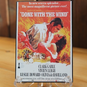 Gone with the wind affiche laminée / Autant en emporte le vent / mini cadre / affiche de film / Classique cinématographique / carte postale