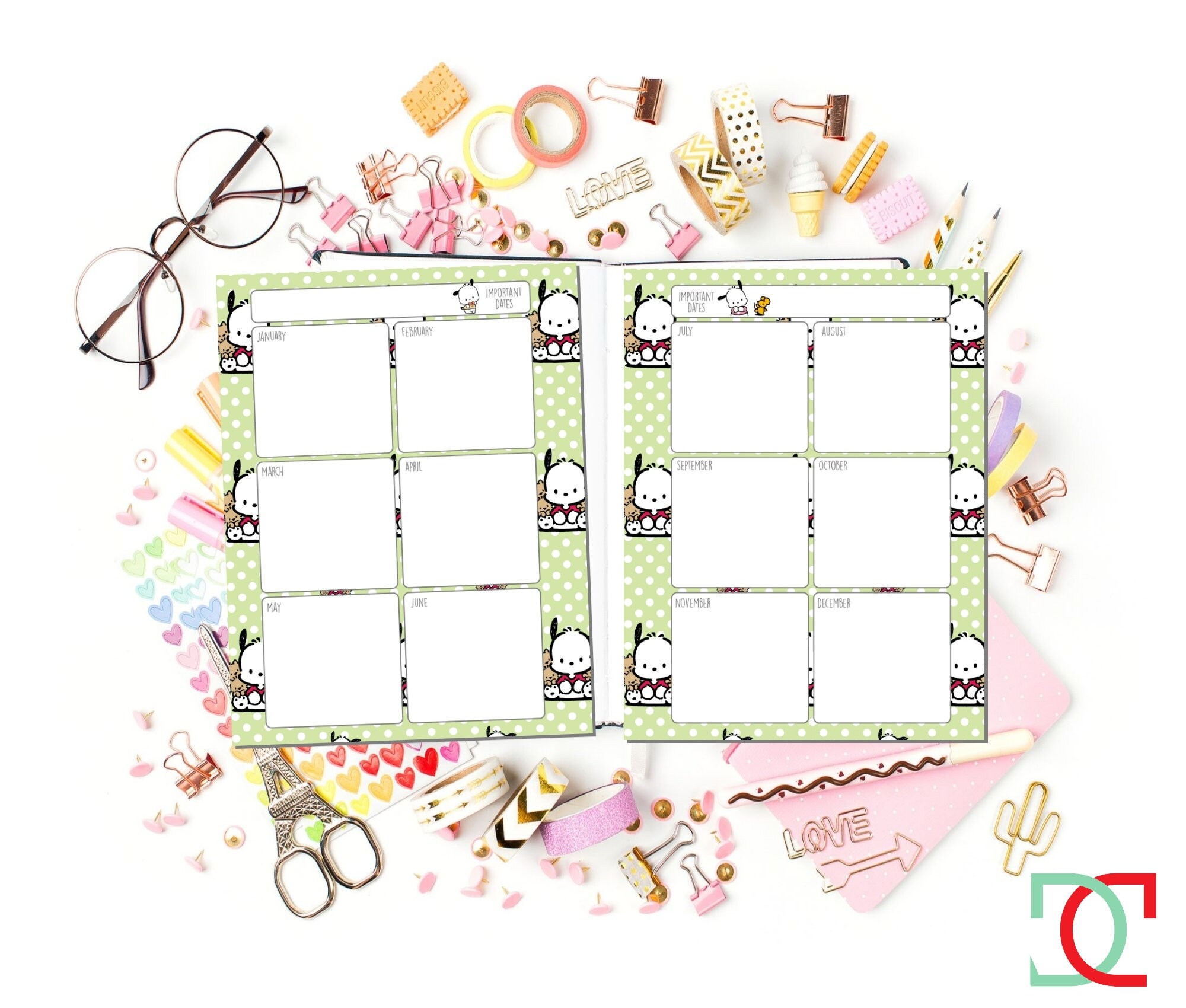 Kawaii Dog Printable Planner, Cute Kawaii Printable Inserts, Daily ...