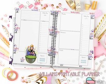 Villains Printable Planner, Letter A4 Printable, A5 Planner, Happy Planner Pages, Daily Planner, Printable PLanner, Printable Gift