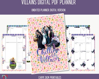 Villains Undated Digital Planner, Digital Planner, Goodnotes Planner, Daily Planner, Weekly Planner, Monthly Planner, Printable Gift