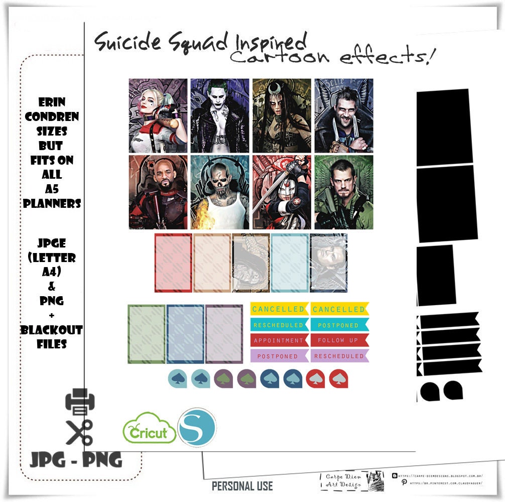 Suicide Squad Printable Planner Stickers/Printable | Etsy