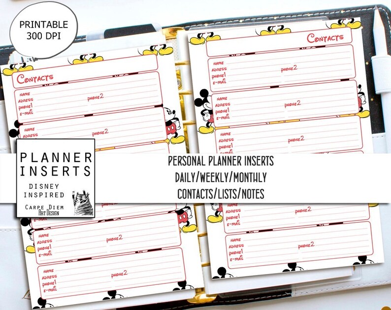 Personal Disney Printable Planner Disney Printables Undated | Etsy