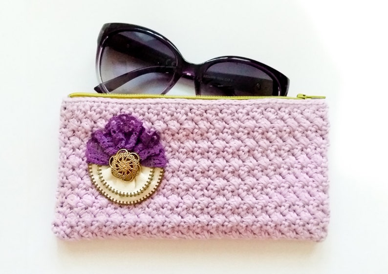 Crochet Pouch Zipper Pouch Crochet Purse Crochet Clutch | Etsy