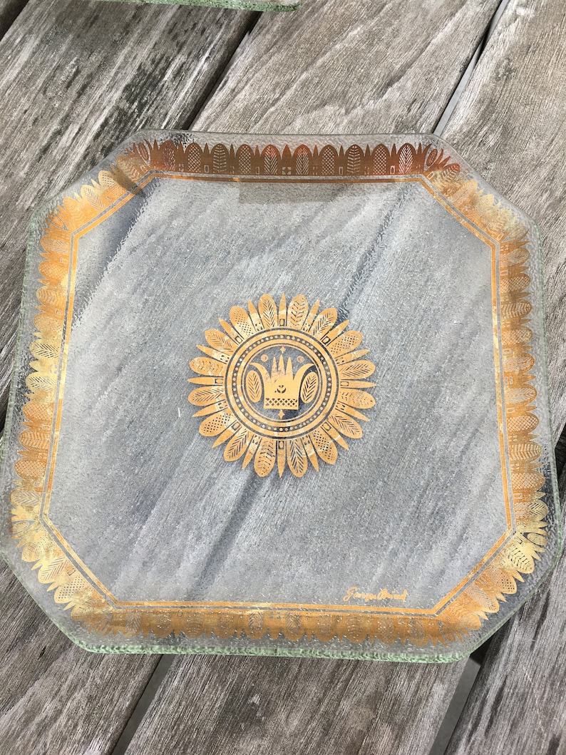 Vintage Georges Briard Glass Platter and Plates image 3