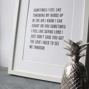You Got The Love - Candi Staton - A4 Black and White Typographic Unframed Song Lyric Digital Print