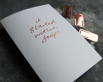 Comenzó con un golpe - Tarjeta frustrada a mano de San Valentín, Aniversario, Boda, Amor, Amistad