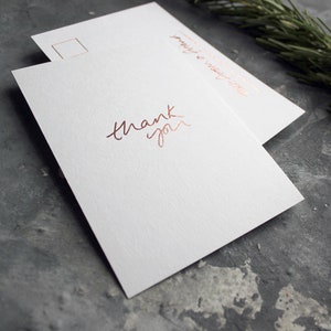 Thank You - Liebe, Freundschaft, Denken an Dich Rosegold Folie Postkarte