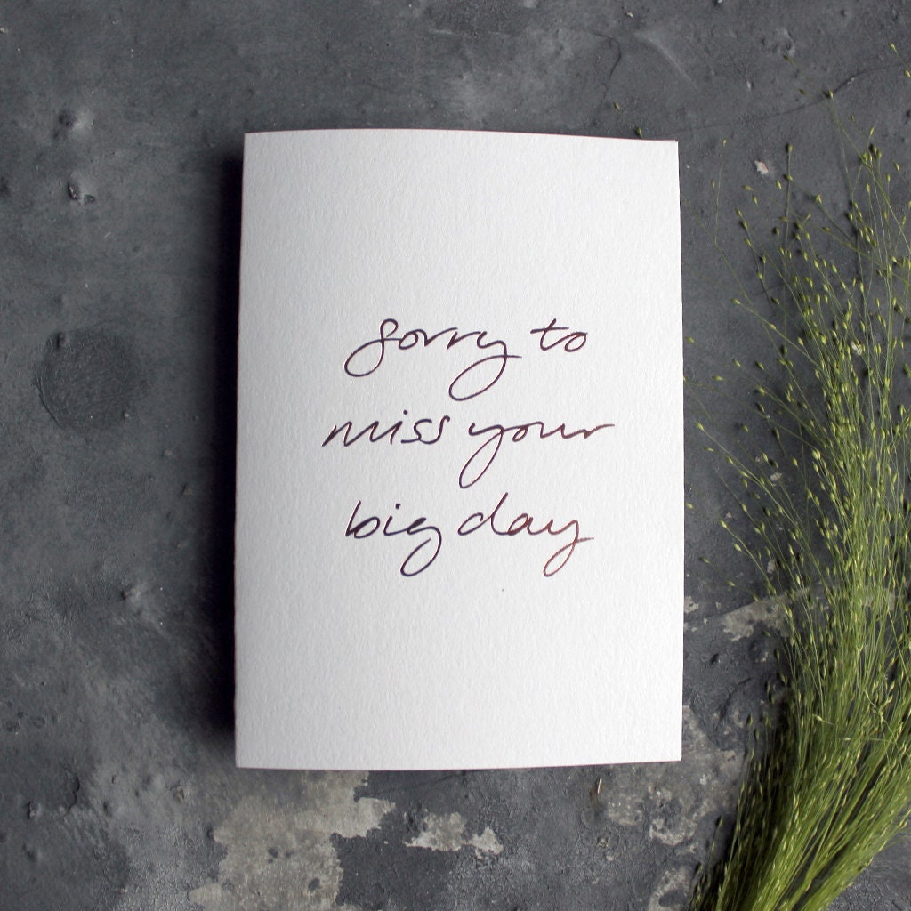 Huxters Karte 'Sorry To Miss Your Wedding Day' - 14,8 Cm, Mit Umschlag, Für Persönliche Nachricht