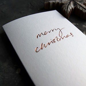 Joyeux Noël - Carte de Noël de luxe avec revêtement en aluminium