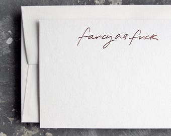 Fancy As Fuck - Tarjetas estampadas a mano