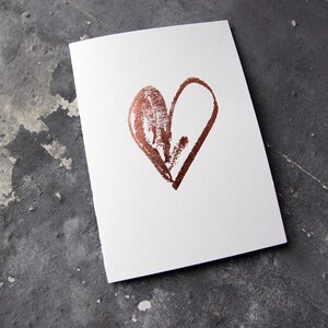 Heart - Hand Drawn and Hand Foiled Rose Gold Luxury Card
