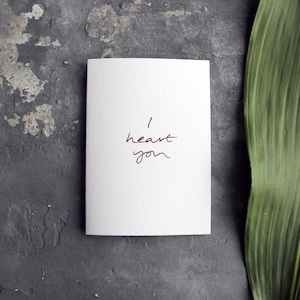 Ich Herz Sie - Rose Goldfolie - Valentinstag, Liebe, Rude, lustig, Jubiläum, Geburtstag Rose Gold Folie Karte