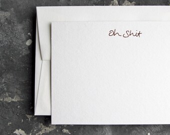 Oh Shit - Tarjetas estampadas a mano
