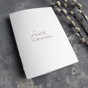 Fuck Cancer - Carte d'amour, d'amitié, de soutien contre le cancer, en or rose