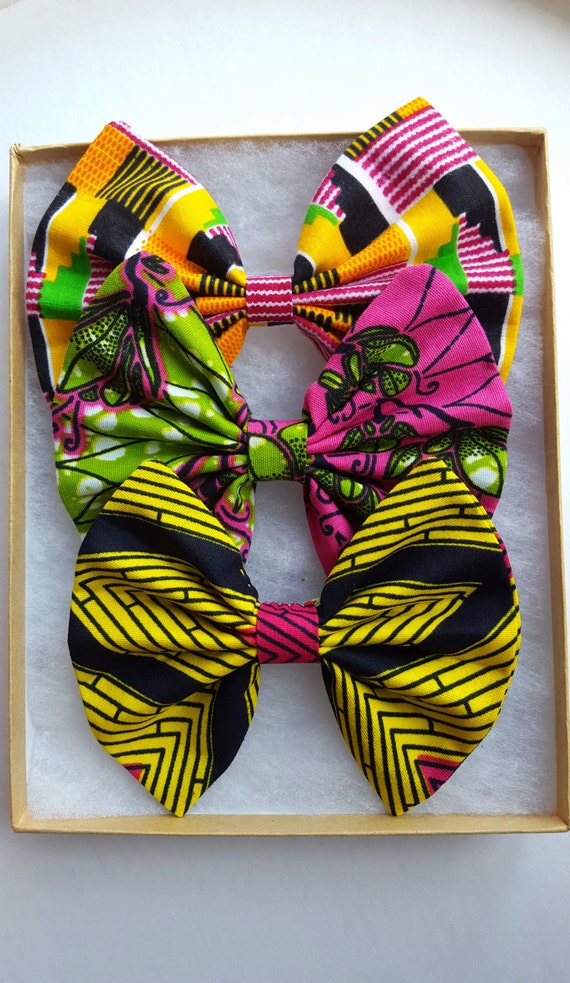 African Fabric Bows Girl Gift Toddler Girl Birthday Hair Etsy