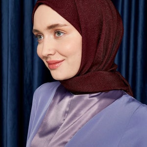 Luxury Premium Hijab Shawl I Plain Hijab Scarf | Shine Hijab Elegant Plain Wrap | Glitter Brocade Scarf I  Gift for Women I UK Seller