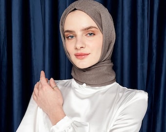 Elegante glanzende hijab-sjaal | Omslagdoek effen brokaat, cadeau voor dames