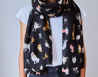 1 Sciarpa Da Donna Con Fantasia A Forma Di Cane ... - Shein - Foto 5