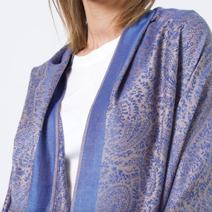 Paisley Scarf Floral Pashmina Shawl Wrap Long Cotton Rich Paisley Shawl Warm Stole Luxuriously Warm Soft and Silky Touch UK Seller image 4