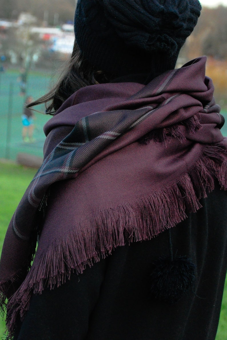 Aubergine Eggplant Shawl Dark Purple Oversized Scarf Blanket Etsy