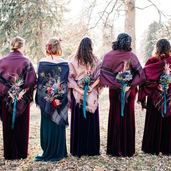 Tassels Simple Bridal Bridesmaid Wedding Shawl Scarf