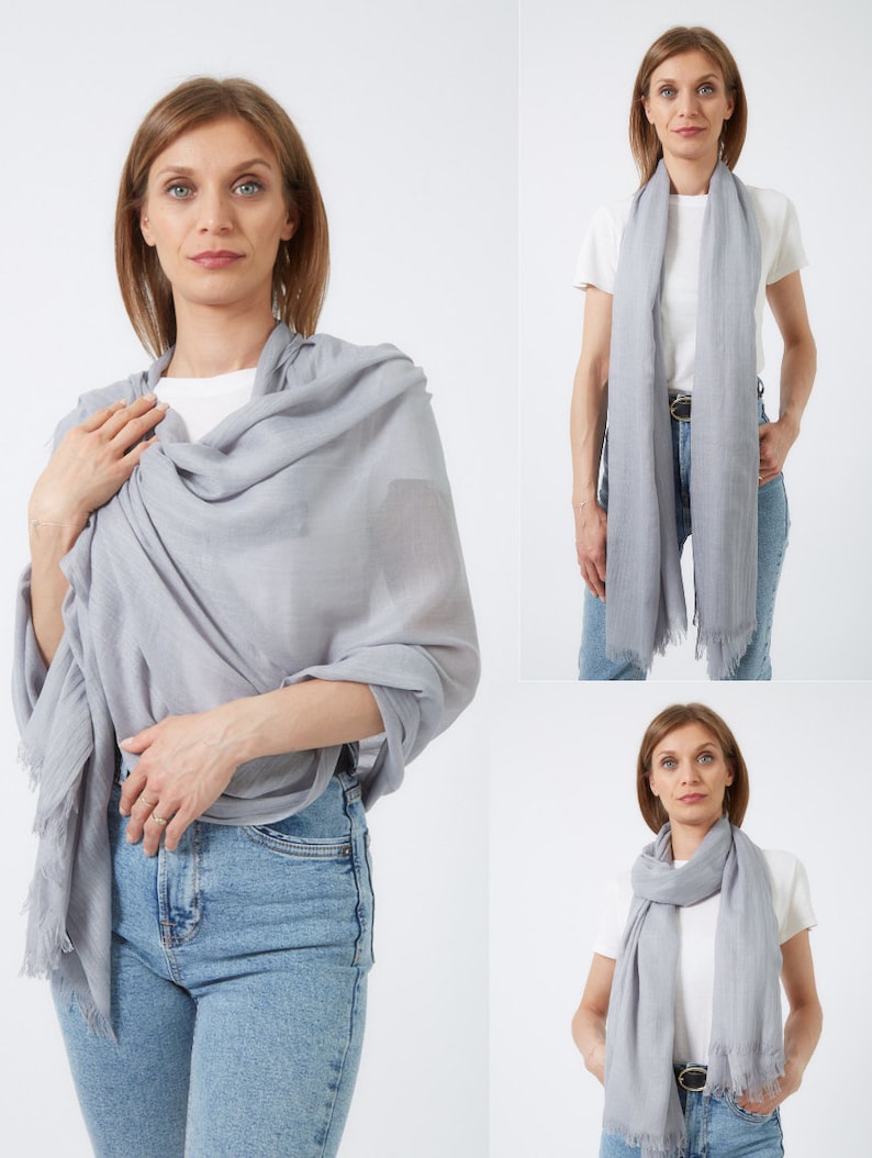 Cotton Rich Plain Scarf Soft Feel Unisex Scarf Lightweight Bridesmaid Shawl Wedding Party Vintage Wedding Gift for Woman UK Seller image 5